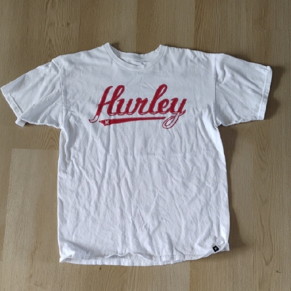 Hurley Classic White Tee with Red Script